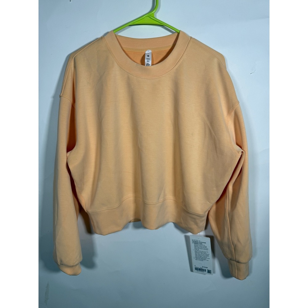 Lululemon Perfectly Oversized Cropped Crew Size 4 Peach Sweatshirt LW3GL9S
